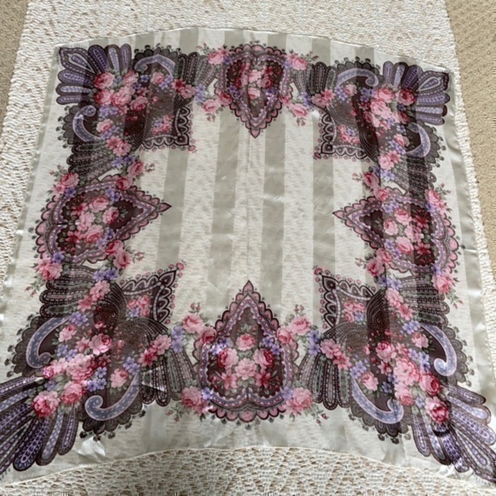 Hiroko for dozo silk square scarf